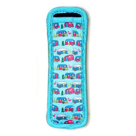 Ijslollyhoes - Push Up Ijsjeshouder - Ijs Stick Houder - Blauwgroen Caravan