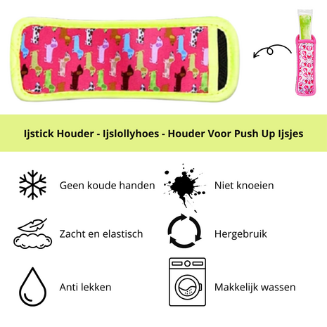 Ijslollyhoes - Push Up Ijsjeshouder - Ijs Stick Houder - Multicolor Hondjes