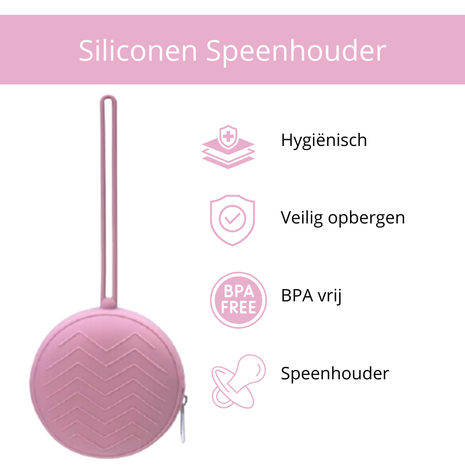 Siliconen Speenhouder - Speenopberger - Fopspeenhouder - Roze