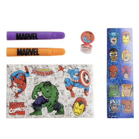 Kleurset - Tekenset - Schrijfwarenset - Schoolset - Tekenen En Kleuren - Marvel Spiderman Hulk Thor 