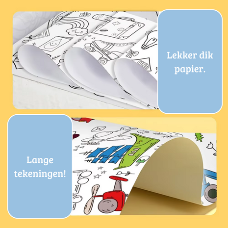 Tekenrol Voor Kinderen - Rol Papier Met Kleurplaten - Kleurplaten Rol -