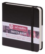 Schetsboek - Tekenboek - Harde kaft - Met Elastiek - Zwart - 12x12cm - 140gr - 80 blz - Talens