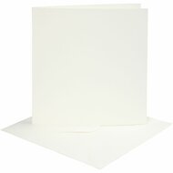 Kaarten en enveloppen, off-white, afmeting kaart 15,2x15,2 cm, afmeting envelop 16x16 cm, 220 gr, 4 set/ 1 doos