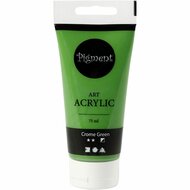 Acrylverf – Groene Verf – Acrylaatverf – Acrylic paint – Hobbyverf – Knutselen en Verven – Sneldrogend – Crome Green – Groen – Semi Dekkend – Pigment Art – 75 ml