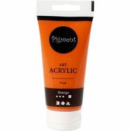 Acrylverf – Oranje Verf – Acrylaatverf Oranje – Acrylic paint – Hobbyverf – Knutselen en Verven – Sneldrogend – Semi Dekkend – Hoog Pigment - Orange - Pigment Art – 75 ml