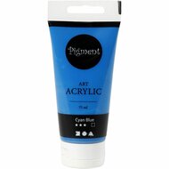 Acrylverf – Blauwe Verf – Acrylaatverf – Acrylic paint – Hobbyverf – Knutselen en Verven – Sneldrogend – Cyan Blue – Blauw – Dekkend – Pigment Art – 75 ml