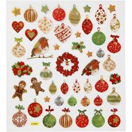 Stickers - kerstballen - 15x16,5 cm