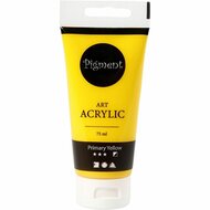 Acrylverf Primary Yellow – Semi-Dekkend – Waterbasis Acrylverf Voor Canvas En Hout – 75 ml