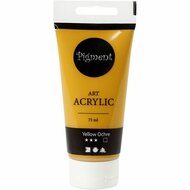 Acrylverf – Gele Verf – Acrylaatverf – Acrylic paint – Hobbyverf – Knutselen en Verven – Sneldrogend – Yellow Ochre – Dekkend – Pigment Art – 75 ml