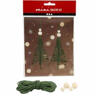 Creative mini kit, macramé kerstboom, H: 11 cm, 1 doos