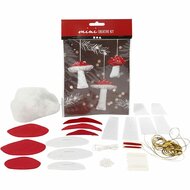 Creative mini kit, paddenstoel, H: 6,5+8+10 cm, 1 set