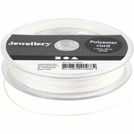 Polyester Koord - Wit Polyester Draad - Hobby Koord En Draad - Sieraden Maken - DIY Koord - Macramé Koord - Knutsel Koord - Koord Voor Handwerk - Dikte 1mm - 50 Meter - Wit