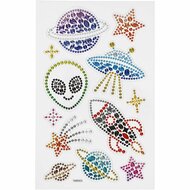 Diamond stickers - ruimte - 10x16 cm - 1 vel