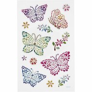 Diamond stickers, vlinders, 10x16 cm, 1 vel