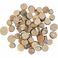 Houten schijf, d 10-15 mm, 25 gr/ 1 doos