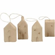 Huis, H: 9,5-12 cm, L: 5,5-6,5 cm, B: 3 cm, 4 stuk/ 1 doos