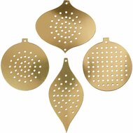 Kruissteken karton, metallic goud, kersdecoratie, H: 8,5-12 cm, gatgrootte 3 mm, 8 stuk/ 1 doos