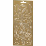 Stickers - Goud Sport - 10x23 cm - Zelfklevend - Voor Decoratie en Hobbyprojecten - 1 Vel