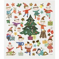 Stickers, kerstmis voor kinderen, 15x16,5 cm, 1 vel