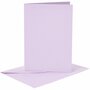 Kaarten En Enveloppen - Kaartenset - Dubbelzijdige Kaarten - DIY - Kaarten Maken - Lichtpaars - A6 - Kaart: 10,5x15cm 210 Gram - Envelop: 11,5x16,5cm 120 Gram - 6 Sets