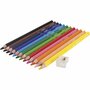 Edu jumbo kleurpotloden, diverse kleuren, dikte 10 mm, vulling 5 mm, 12 stuk/ 1 doos