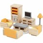 VIGA Meubilair voor poppenhuis, Woonkamer, afm 2x2x7,5 cm, 8 onderdelen/ 1 set