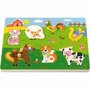 VIGA hout legpuzzel met geluid, boerderijdieren, afm 33x22,5x3 cm, 1 stuk