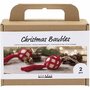 Mini Creatieve Box Kerstornamenten Macramé – DIY Kerstornamenten – Kerstballen Versieren – Macramé Knopen – Zelfgemaakte Kerstballen – Kerstdecoratie Set – Inclusief Nylondraad, Houten Ballen – 1 set