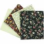 Patchwork stof, groen, afm 45x55 cm, 100 gr, 4 stuk/ 1 bol