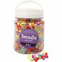 Plastic kralen mix, diverse kleuren, 265 gr, d 7 mm, gatgrootte 3,5 mm, 700 mlje