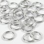 Plastic ring, zilver, afm 15 mm, dikte 2 mm, 25 stuk