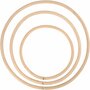 Ringen - Decoratie Object - Onbewerkt - Rond - Bamboe - Naturel - Dia: 15,3+20,3+25,5 cm - Creotime - 3 stuks