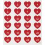 Stickers - Rood - Harten - Cijfers - Decoratie, Kaarten Maken - 15x16,5cm - 24 stickers - 1 vel