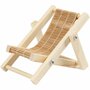 Strandstoel - Kleine Strandstoel - Zomer - Decoratie - Poppenhuis Accessoire - Hout Naturel - L: 9,5 cm - B: 7,5 cm - 1 stuk