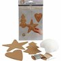 Faux Leather Kerstdecoraties, dikte 0,55 mm, 1 set