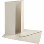 Kaart en Envelop - Off-White - Wit - 10,5x15 cm en 11,5x16,5 cm - 120+230 gr - 10 sets