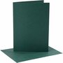 Kaarten en enveloppen, donkergroen, afmeting kaart 12,7x17,8 cm, afmeting envelop 13,3x18,5 cm, 230 gr, 4 set/ 1 doos