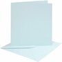 Kaarten en enveloppen, lichtblauw, afmeting kaart 15,2x15,2 cm, afmeting envelop 16x16 cm, 220 gr, 4 set/ 1 doos