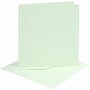 Kaarten en enveloppen, lichtgroen, afmeting kaart 15,2x15,2 cm, afmeting envelop 16x16 cm, 210 gr, 4 set/ 1 doos