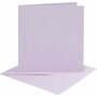 Kaarten en enveloppen, lichtpaars, afmeting kaart 15,2x15,2 cm, afmeting envelop 16x16 cm, 210 gr, 4 set/ 1 doos