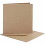 Kaarten En Enveloppen - Kaartenset - Dubbelzijdigde Kaarten - DIY - Kaarten Maken - Naturel - Kaart: 12,5x12,5cm 220 Gram - Envelop: 13,5x13,5cm 100 Gram - 10 Sets