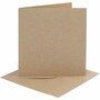 Kaarten en enveloppen, naturel, afmeting kaart 15,2x15,2 cm, afmeting envelop 16x16 cm, 230 gr, 4 set/ 1 doos