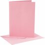 Kaarten en enveloppen, roze, afmeting kaart 12,7x17,8 cm, afmeting envelop 13,3x18,5 cm, 220 gr, 4 set/ 1 doos