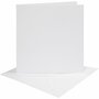 Kaarten en enveloppen, wit, afmeting kaart 15,2x15,2 cm, afmeting envelop 16x16 cm, 230 gr, 4 set/ 1 doos