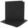 Kaarten en enveloppen, zwart, afmeting kaart 15,2x15,2 cm, afmeting envelop 16x16 cm, 230 gr, 4 set/ 1 doos