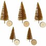 Miniatuur Kerstbomen - Gouden Kerstbomen - DIY Kerstboom Decoratie - Mini Kerstbomen Goud - 4-6 cm - Set van 5 Stuks