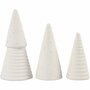 Kerstbomen Terracotta - Kegelvorm - H: 10+12+15 cm - D: 5+6+7 cm - Set van 3 Stuks - DIY Decoratie