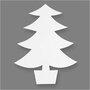 Kerstbomen, wit, H: 21,5 cm, B: 16,5 cm, 230 gr, 25 stuk/ 1 doos