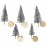 Miniatuur Kerstbomen - Zilveren Kerstbomen - DIY Kerstversiering - Mini Kerstbomen Zilver - 4-6 cm - Set van 5 Stuks