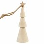 Kerstboom - Houten Kegelvormige Kerstboom met Ster - DIY Houten Kerstboom - Kerstdecoratie met Ophangkoord - 9 cm - 1 Stuk